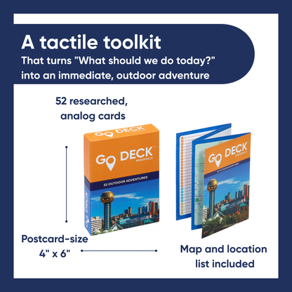 Go Deck product packaging with text about a tactile toolkit for outdoor adventures.